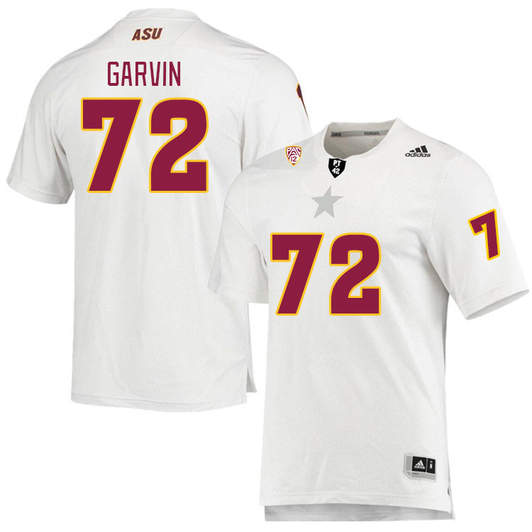 Men #72 Colby Garvin Arizona State Sun Devils College Football Jerseys Stitched Sale-White - Click Image to Close